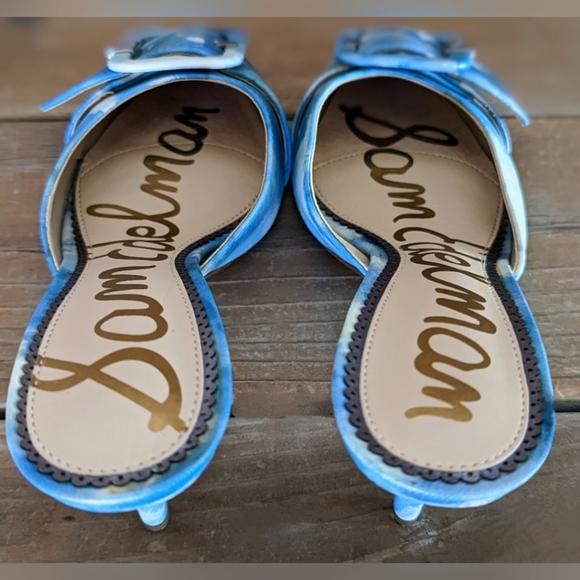 Sam Edelman Janessa Blue Floral Kitten Heels, Sz 6 - Picture 2 of 10